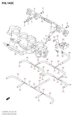 142C - THROTTLE BODY HOSE /​ JOINT (GSX1300R:L1:E33)