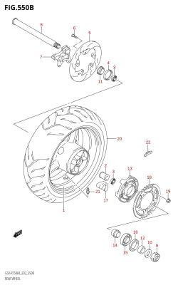 550B - REAR WHEEL (GSX-R750X,GSX-R750U2X)