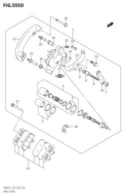 555D - REAR CALIPER (AN650A:L1:E33)