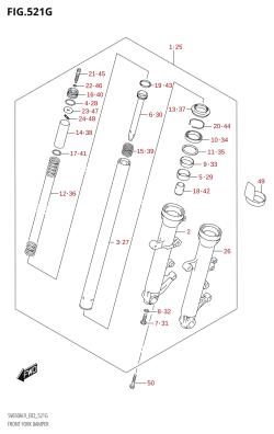 521G - FRONT FORK DAMPER (SV650XAU:L9:E02)