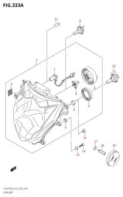 333A - HEADLAMP (GSX-R750:L3:E03)