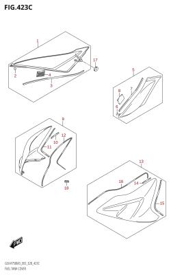 423C - FUEL TANK COVER (GSX-R750Z:E03,E28)