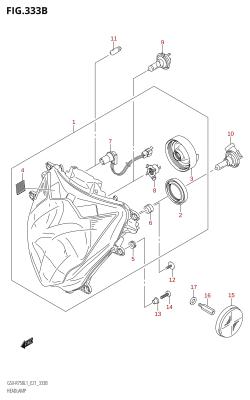 333B - HEADLAMP (GSX-R750:L1:E24)