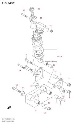 543C - REAR CUSHION LEVER (GSX-R750UF:L2:E21)