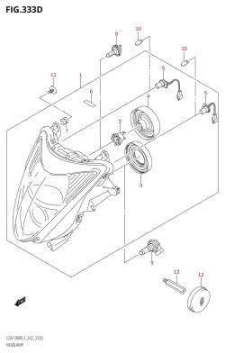 333D - HEADLAMP (GSX1300R:L1:E24)