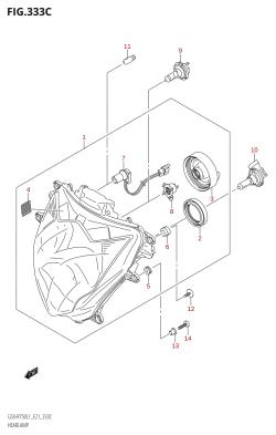 333C - HEADLAMP (GSX-R750UF:L1:E21)