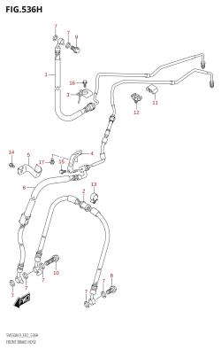 536H - FRONT BRAKE HOSE (SV650XAU:L9:E19)