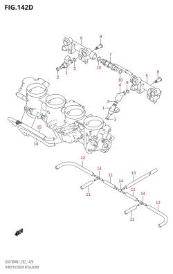 142D - THROTTLE BODY HOSE /​ JOINT (GSX1300R:L1:E24)