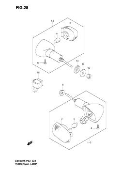 028 - TURNSIGNAL LAMP (GS500K3 /​ UK3 /​ HK3 /​ HUK3 P02, P19, P54)