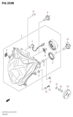 333B - HEADLAMP (GSX-R750:L3:E28)