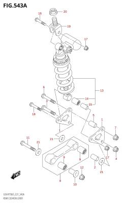 543A - REAR CUSHION LEVER (GSX-R750L5 E21)