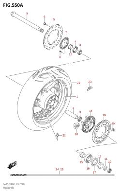 550A - REAR WHEEL (GSX-S750ZA)