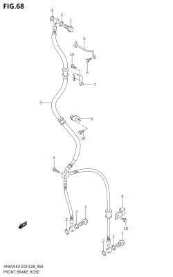 068 - FRONT BRAKE HOSE (AN650K3 /​ K4 /​ K5)