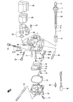 05A - CARBURETOR (MODEL AY50W K3 /​ K4)