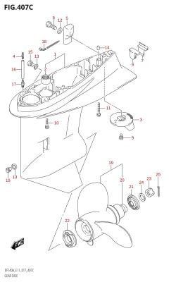 407C - GEAR CASE (DF115AT:E40)