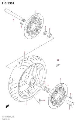 530A - FRONT WHEEL (GSX-R750,GSX-R750U2)