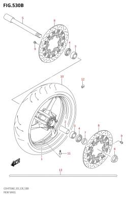 530B - FRONT WHEEL (GSX-R750:(E03,E28,E33))