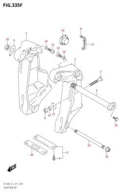335F - CLAMP BRACKET (DF140AT:E11)