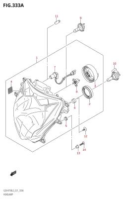333A - HEADLAMP (GSX-R750:L2:E21)