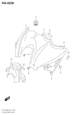 422D - FUEL TANK FRONT COVER (GSX-S1000FZAUF:L8:E21)