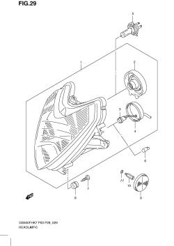 029 - HEADLAMP (GS500FH P03, P28, P33, P95)