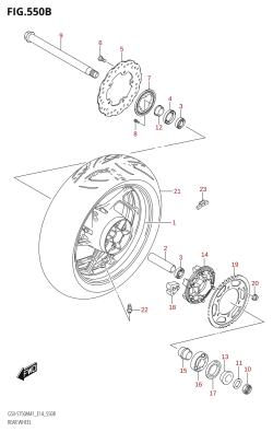 550B - REAR WHEEL (GSX-S750A)