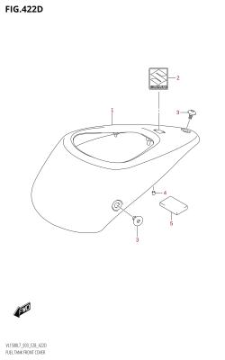 422D - FUEL TANK FRONT COVER (VL1500BT:L7:E28)
