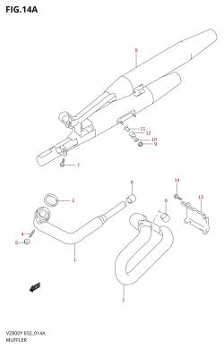 14A - MUFFLER (MODEL X /​ Y /​ K1 /​ K2 /​ K3)