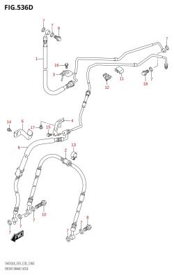 536D - FRONT BRAKE HOSE (SV650A:L8:E33)