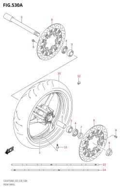 530A - FRONT WHEEL (GSX-R750Z:(E03,E28,E33))