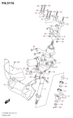 511G - STEERING SHAFT (LT-A750XPZ:M0:P03)