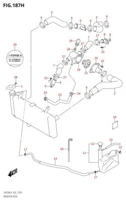 187H - RADIATOR HOSE (SV650XAU:L9:E19)