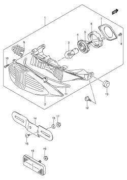 032 - REAR COMBINATION LAMP (GSF650K5 /​ K6 /​ UK5 /​ UK6 /​ SK5 /​ SK6 /​ SUK5 /​ SUK6)