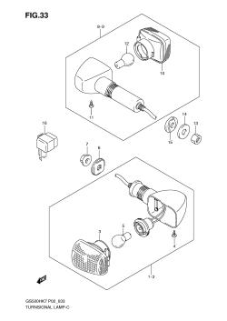 033 - TURNSIGNAL LAMP (GS500FH P02, P19, P24, P54, GS500FM P19)