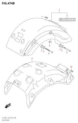 474B - REAR FENDER (VL1500B:L7:E28)