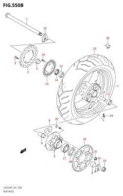 550B - REAR WHEEL (GSF650A,GSF650SA,GSF650UA,GSF650SUA)