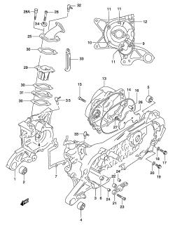 02B - CRANKCASE (MODEL AY50W K3 /​ K4)