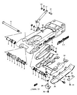 38A - REAR SWINGING ARM (MODEL J /​ K /​ L)