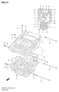 011 - CRANKCASE (GS500FH P33)