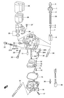 05C - CARBURETOR (MODEL AY50 K3 /​ K4)