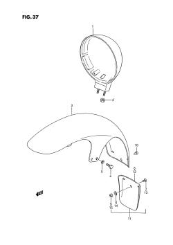037 - HEADLAMP HOUSING - FRONT FENDER (E15 /​ E16 /​ E24 /​ E75 /​ E77)