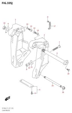 335J - CLAMP BRACKET (DF140AZ:E40)