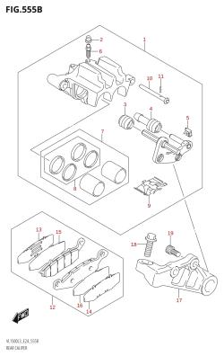 555B - REAR CALIPER (VL1500B:L3:E24)