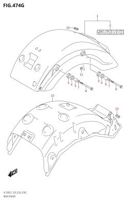 474G - REAR FENDER (VL1500T:L7:E33)