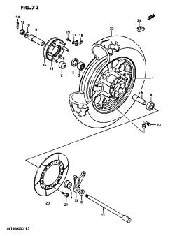 073 - REAR WHEEL GV1400GDG F.NO.103765- /​ GCG /​ MODEL H /​ J