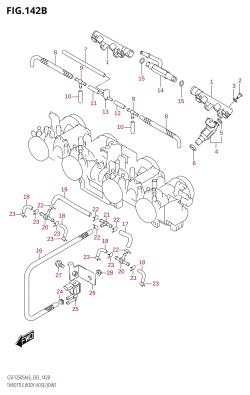 142B - THROTTLE BODY HOSE /​ JOINT (GSF1250SA:L6:E33)