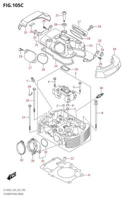 105C - CYLINDER HEAD (REAR) (VL1500:L3:E33)