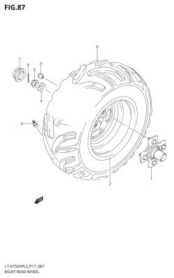 087 - RIGHT REAR WHEEL (LT-A750XPL3 P17)