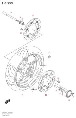 530H - FRONT WHEEL (SV650XAU:L9:E19)