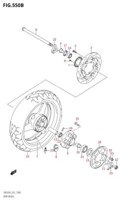 550B - REAR WHEEL (SV650A,SV650UA,SV650SA,SV650SUA)